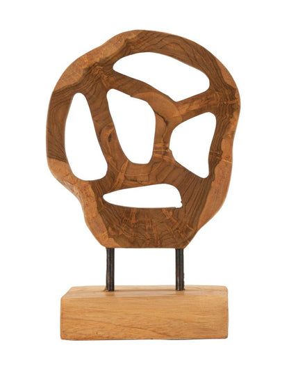 Escultura Lubang em Teca Reciclada Cm 18x10x27