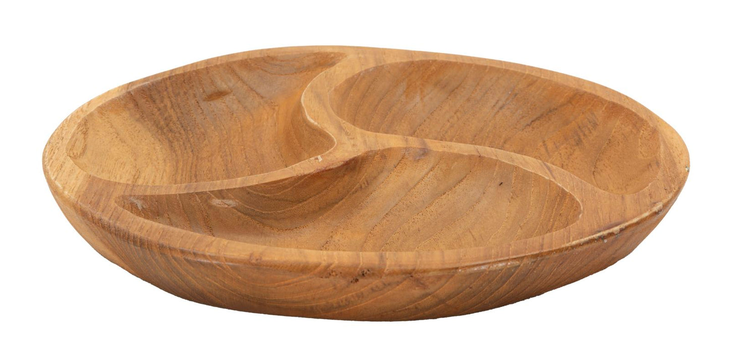 Porta objetos 3 Parti em Teca Reciclada Cm ø 25,5x3