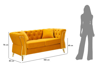 Sofá Emy Senape com Cuscini Cm 162x83x76