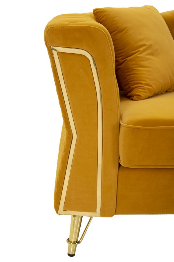 Sofá Emy Senape com Cuscini Cm 162x83x76