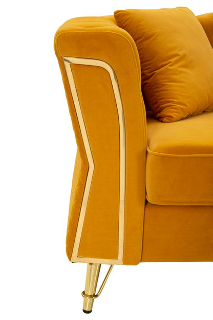 Sofá Emy Senape com Cuscini Cm 162x83x76