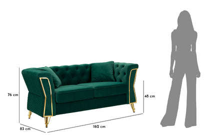 Sofá Emy Verde com Cuscini Cm 162x83x76