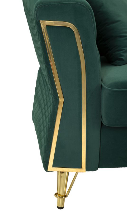 Sofá Emy Verde com Cuscini Cm 162x83x76