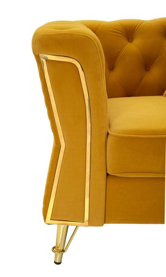 Poltrona Emy Senape com Almofada Cm 104x83x76