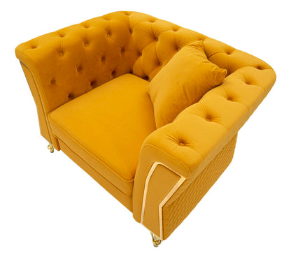 Poltrona Emy Senape com Almofada Cm 104x83x76