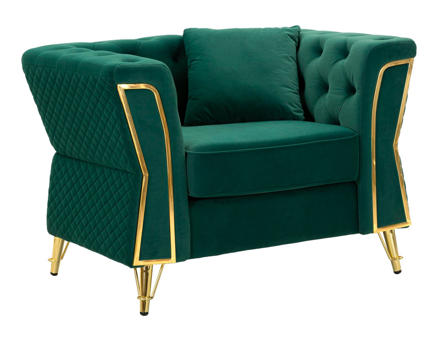 Poltrona Emy Verde com Almofada Cm 104x83x76