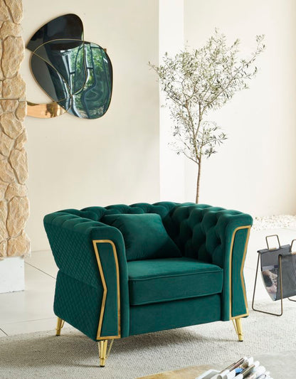 Poltrona Emy Verde com Almofada Cm 104x83x76