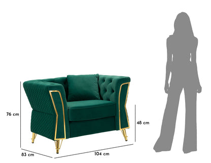 Poltrona Emy Verde com Almofada Cm 104x83x76