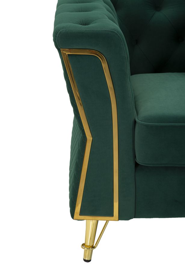 Poltrona Emy Verde com Almofada Cm 104x83x76