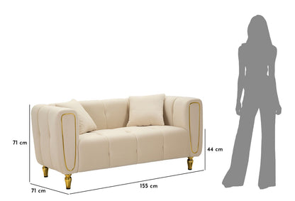 Sofá Alma Creme com Cuscini Cm 155x81x71