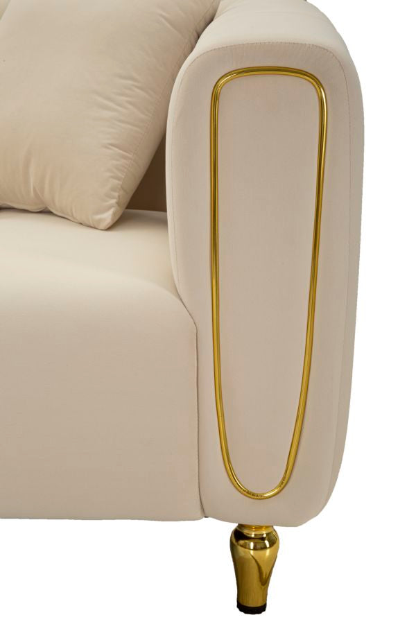 Sofá Alma Creme com Cuscini Cm 155x81x71