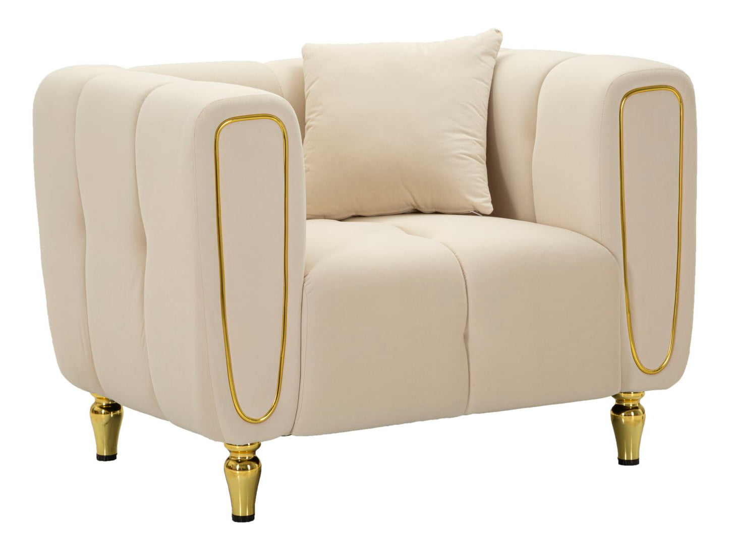 Poltrona Alma Creme com Almofada Cm 97x81x71