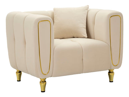 Poltrona Alma Creme com Almofada Cm 97x81x71