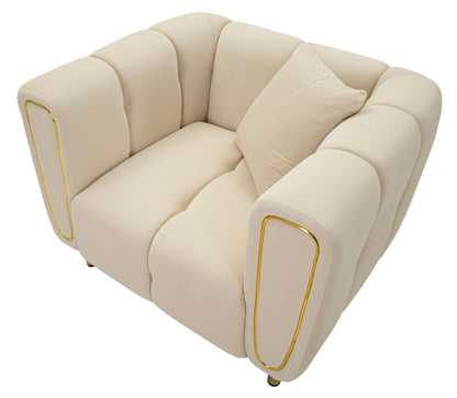 Poltrona Alma Creme com Almofada Cm 97x81x71