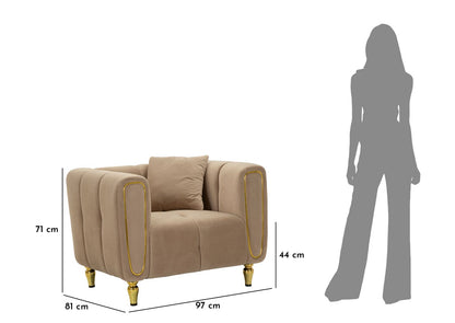 Poltrona Alma Grigio com Almofada Cm 97x81x71