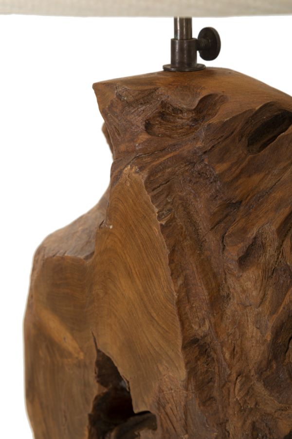 Candeeiro Teak de Mesa Kepala Cm ø 35x69