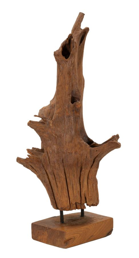 Escultura Akar em Teca Reciclada Cm 23x27x64