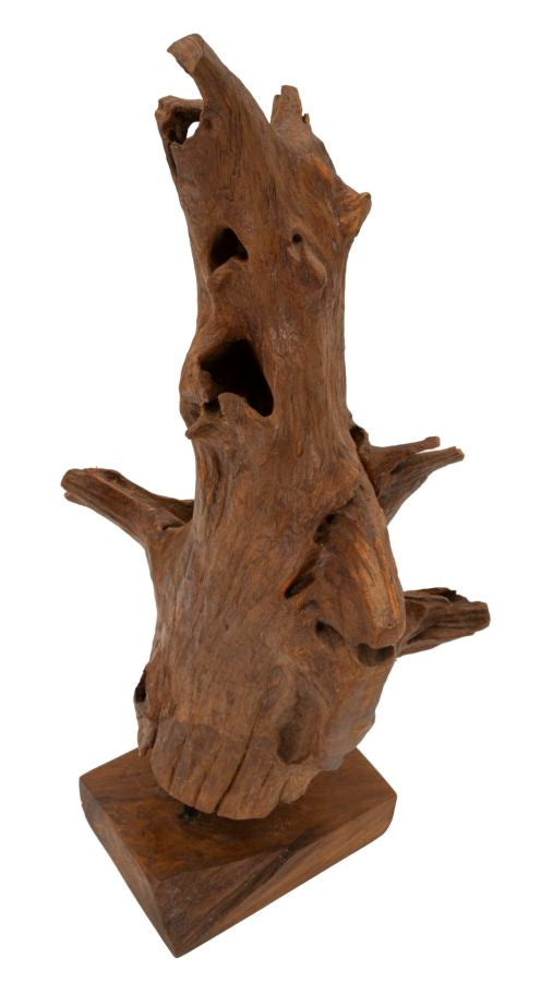 Escultura Akar em Teca Reciclada Cm 23x27x64