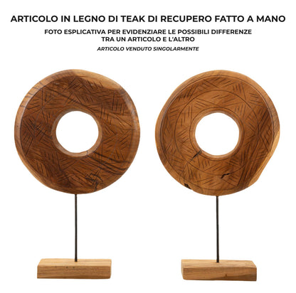 Escultura Dorat em Teca Reciclada Cm 35x10x58