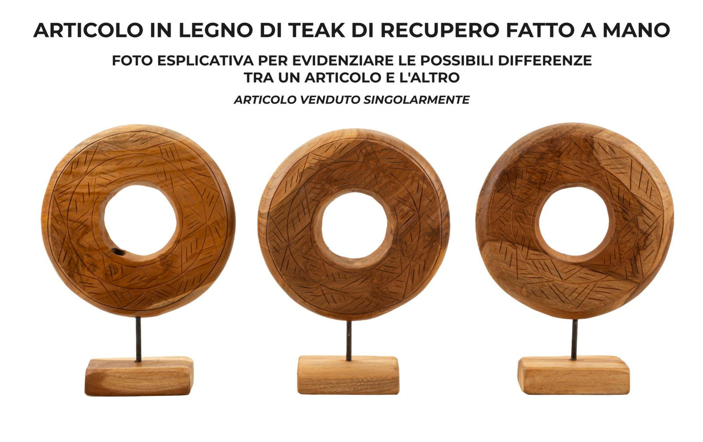 Escultura Dorat em Teca Reciclada Cm 28x10x38