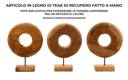 Escultura Dorat em Teca Reciclada Cm 28x10x38
