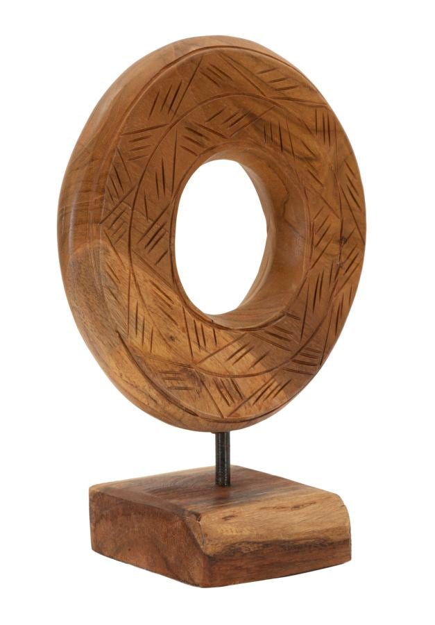 Escultura Dorat em Teca Reciclada Cm 20x10x28