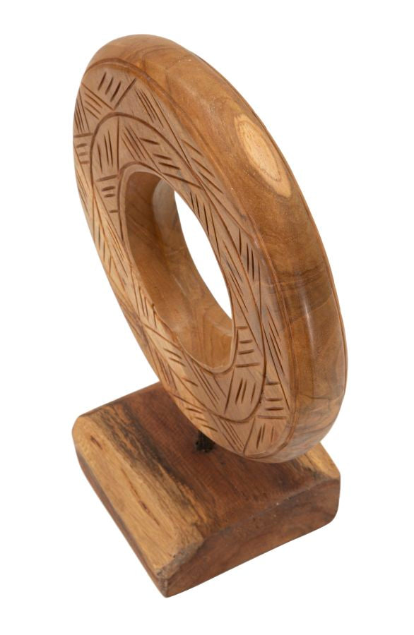 Escultura Dorat em Teca Reciclada Cm 20x10x28