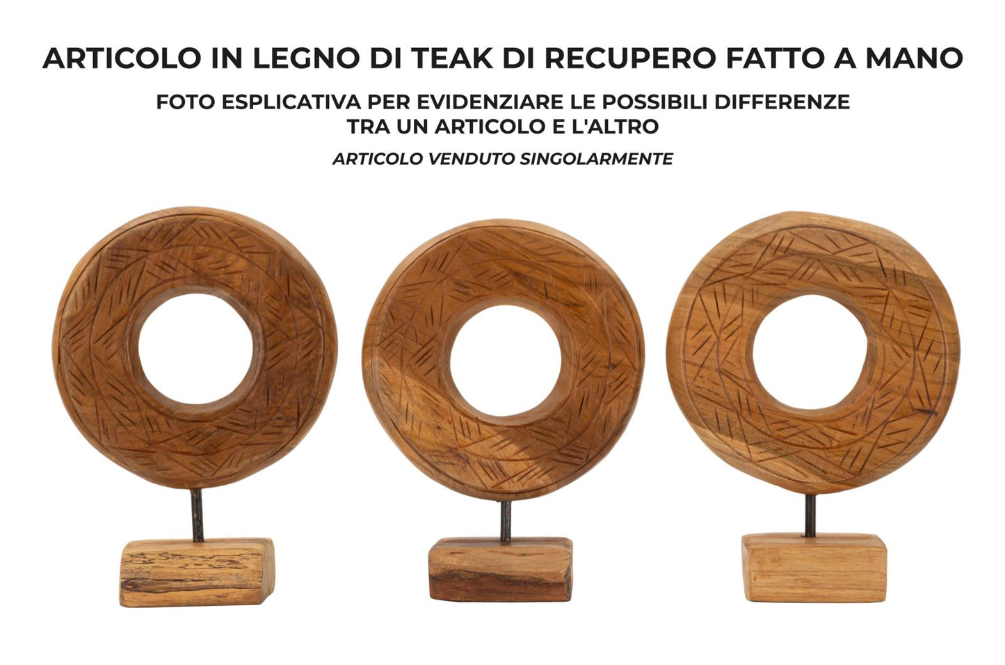 Escultura Dorat em Teca Reciclada Cm 20x10x28
