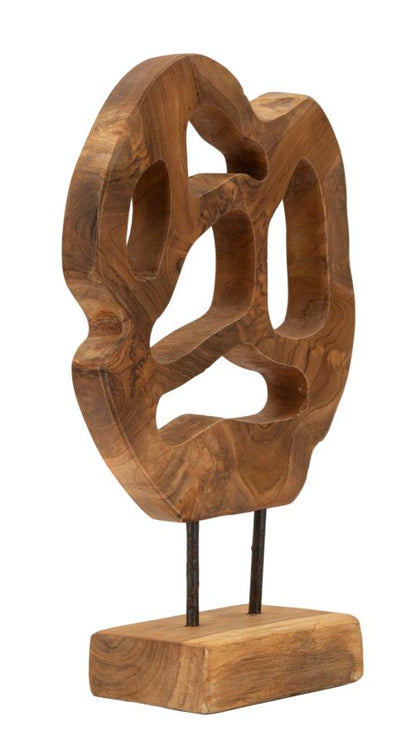 Escultura Lubang em Teca Reciclada Cm 25x10x38