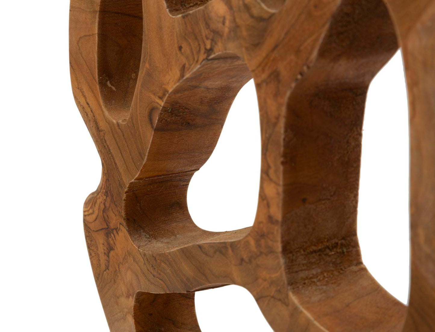 Escultura Lubang em Teca Reciclada Cm 25x10x38