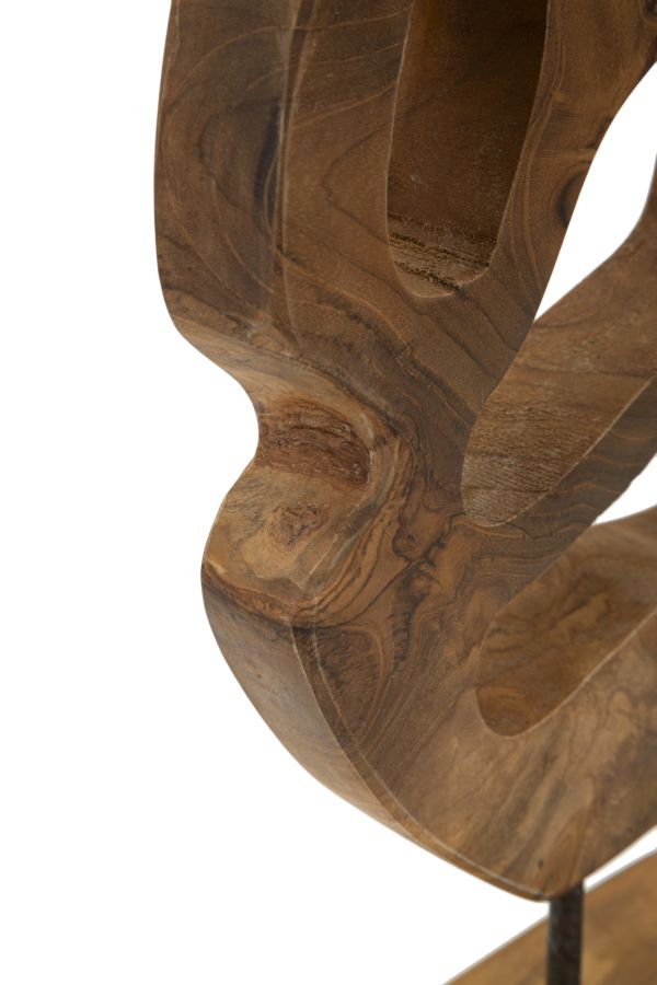 Escultura Lubang em Teca Reciclada Cm 25x10x38