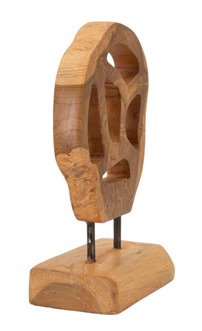 Escultura Lubang em Teca Reciclada Cm 18x10x27