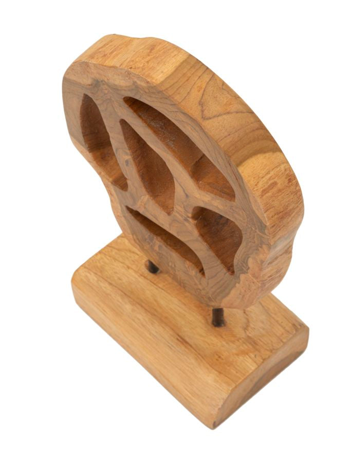 Escultura Lubang em Teca Reciclada Cm 18x10x27