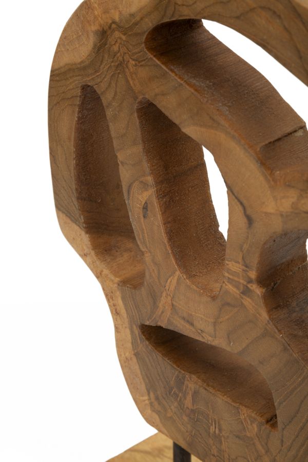Escultura Lubang em Teca Reciclada Cm 18x10x27