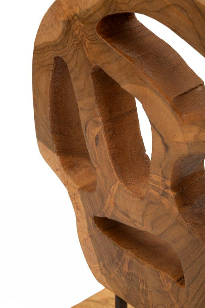 Escultura Lubang em Teca Reciclada Cm 18x10x27