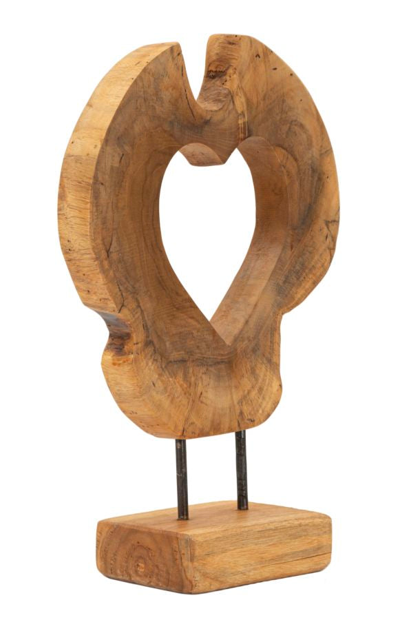 Escultura Hasi em Teca Reciclada Cm 28x10x38