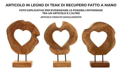 Escultura Hasi em Teca Reciclada Cm 28x10x38