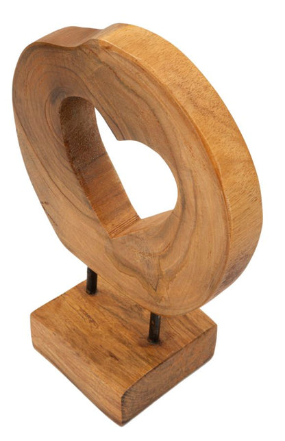 Escultura Hasi em Teca Reciclada Cm 20x10x28