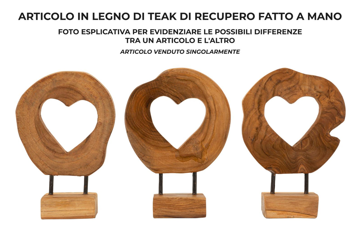 Escultura Hasi em Teca Reciclada Cm 20x10x28
