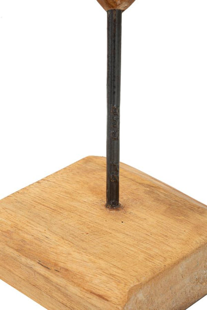Escultura Dobu em Teca Reciclada Cm 25x12x45
