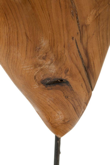 Escultura Dobu em Teca Reciclada Cm 25x12x45