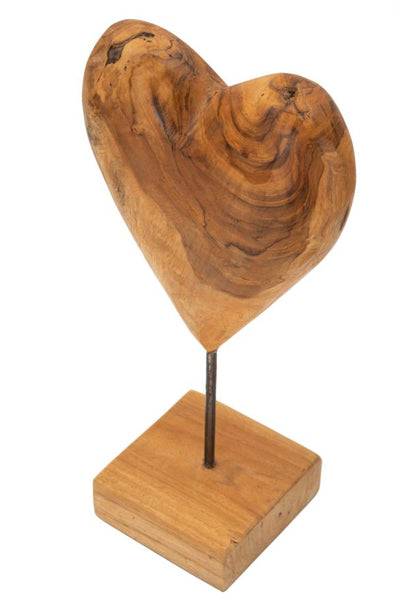 Escultura Dobu em Teca Reciclada Cm 20x12x37