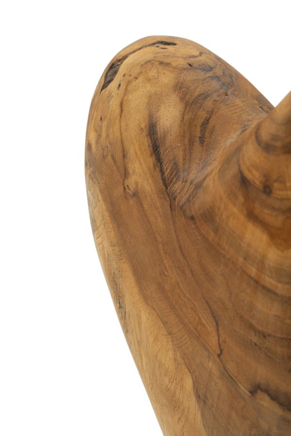 Escultura Dobu em Teca Reciclada Cm 20x12x37