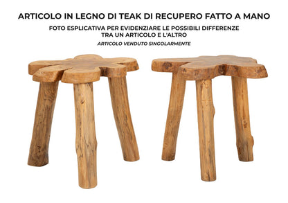 Mesa Auxiliar Bintang em Teca Reciclada Cm50x47x50