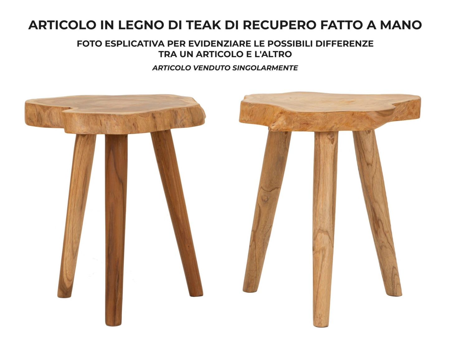 Banco Budut em Teca Reciclada Cm ø 38x45