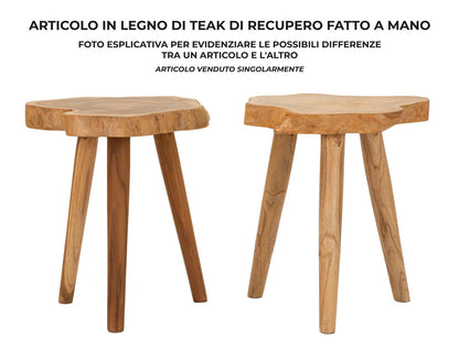 Banco Budut em Teca Reciclada Cm ø 38x45