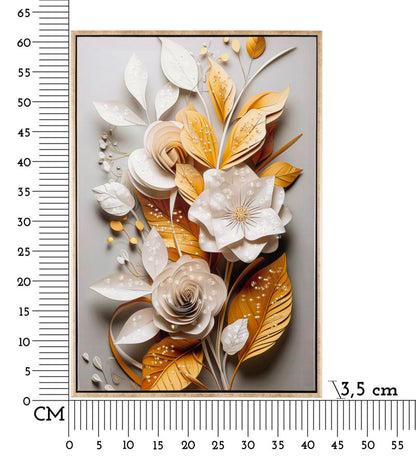 Pintura Sobre Tela Lacado Flora com Moldura Cm 42x3,5x62