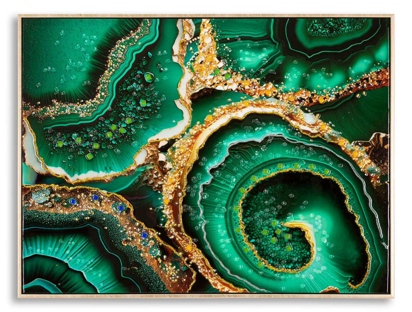 Pintura Sobre Tela Lacado Smeraldy -A- com Moldura Cm 82x4x62