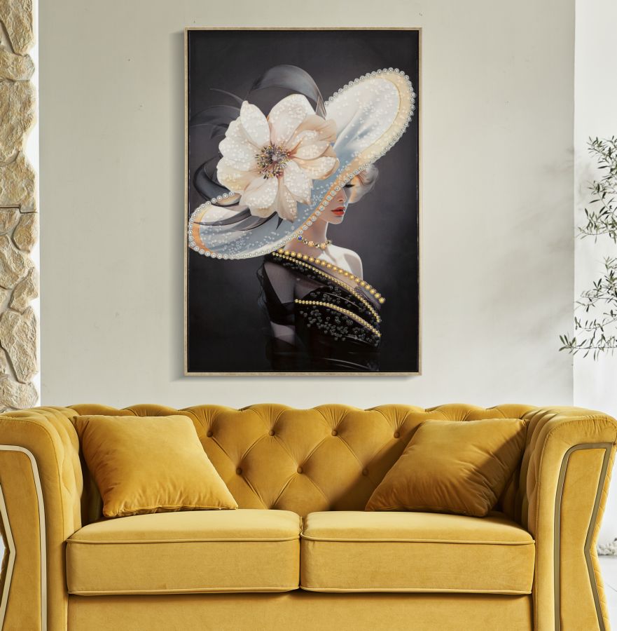 Pintura Sobre Tela Lacado Wien Hat -A- com Moldura Cm 62x4x92