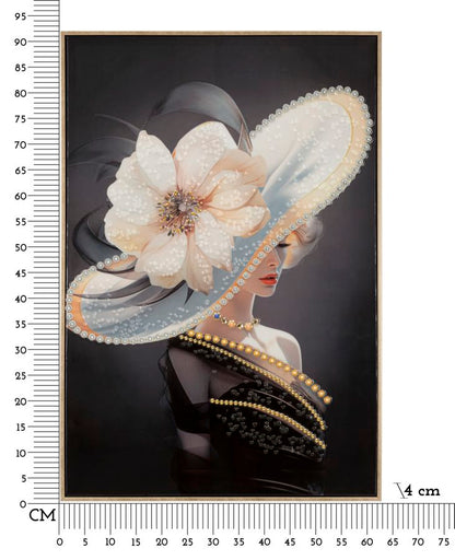 Pintura Sobre Tela Lacado Wien Hat -A- com Moldura Cm 62x4x92